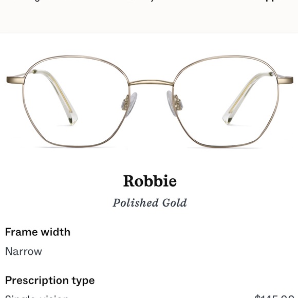 Warby Parker Accessories - Warby Parker Robbie Polished Gold Glasses